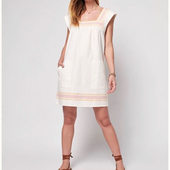 Faherty hailee dress apres soleil stripe xs organic cotton summer Lagenlook - Picture 2 of 13